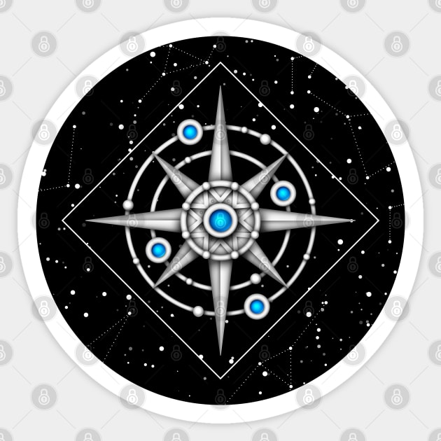 Endless Texture of Cosmic Universe with Ice Crystal Mechanical Stars Sticker by lissantee